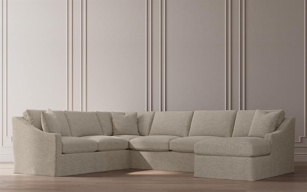Avery Sea Salt Performance Slipcovered U-Chaise Sectional - Right Chaise - 145"|