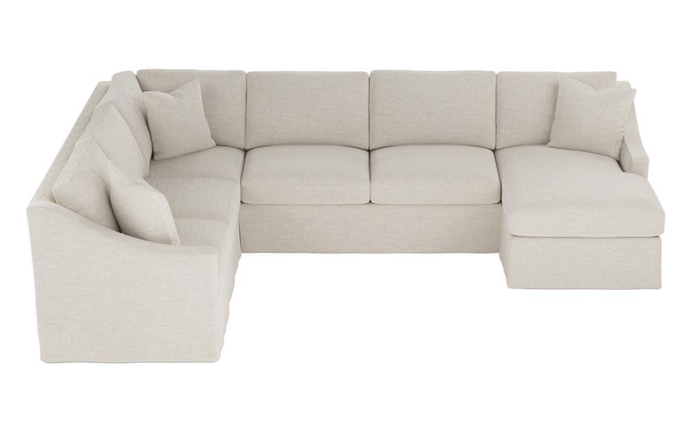 Avery Sea Salt Performance Slipcovered U-Chaise Sectional - Right Chaise - 145"|