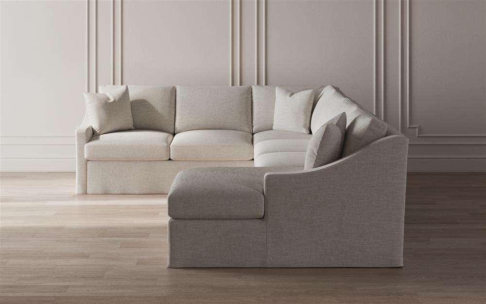 Avery Sea Salt Performance Slipcovered U-Chaise Sectional - Right Chaise - 145"|