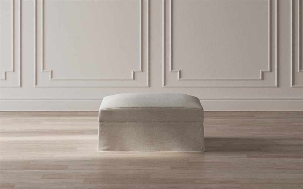 Avery Sea Salt Performance Slipcovered Ottoman|