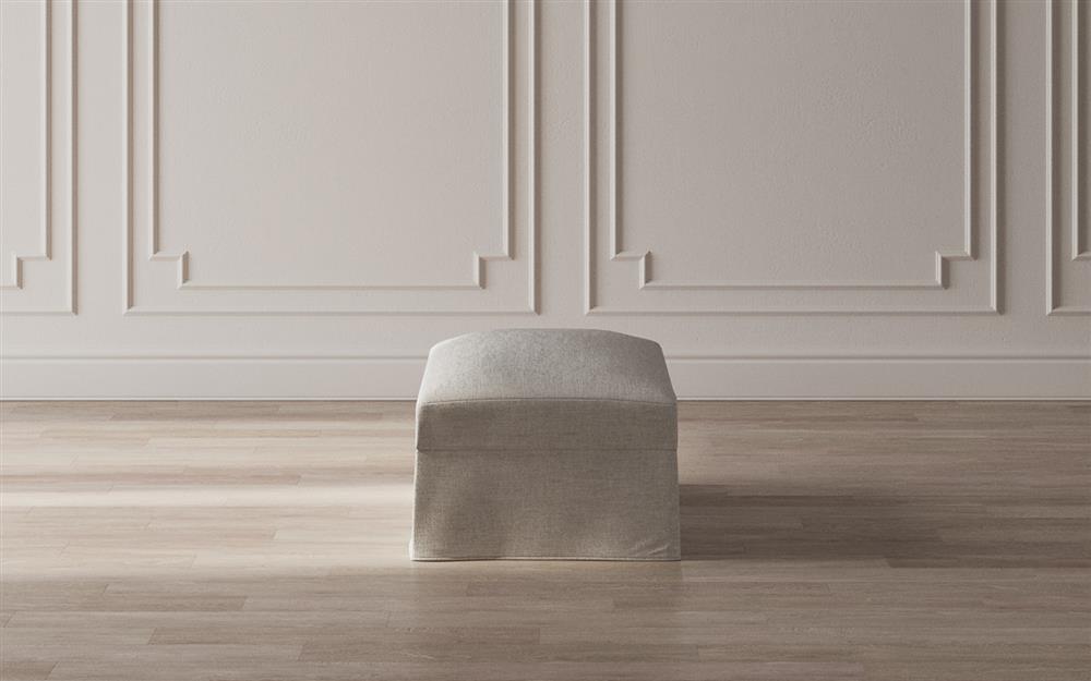 Avery Sea Salt Performance Slipcovered Ottoman|