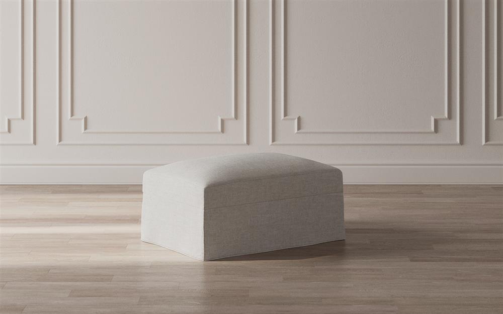 Avery Sea Salt Performance Slipcovered Ottoman|