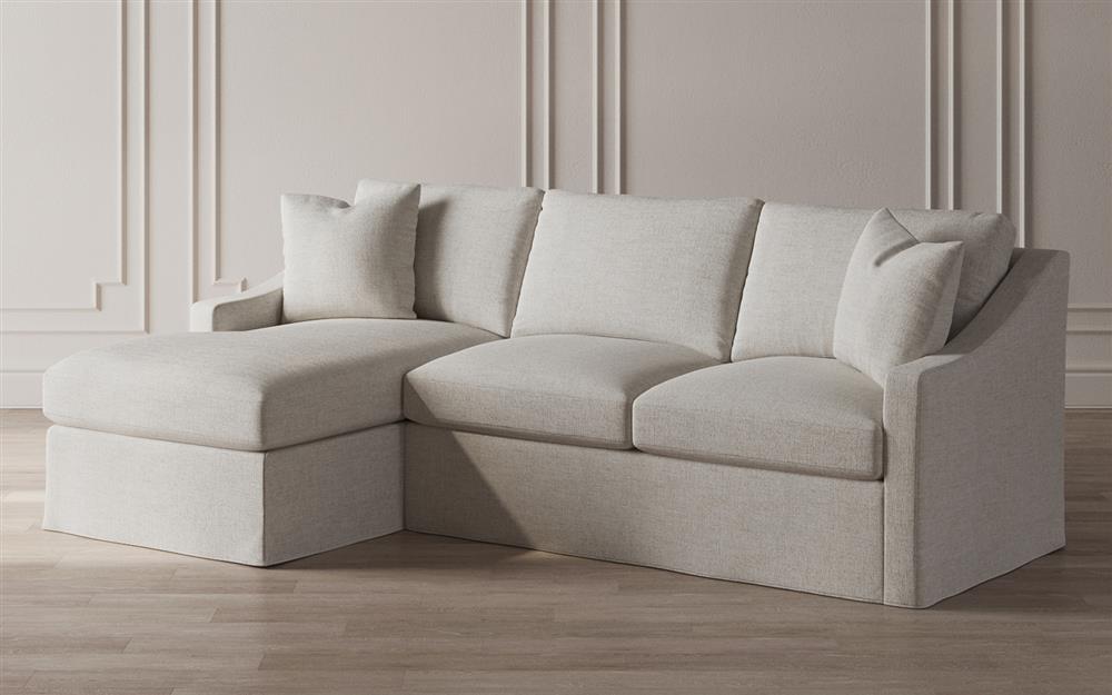 Avery Sea Salt Performance Slipcovered Chaise Sectional - Left Chaise - 110&quot;|