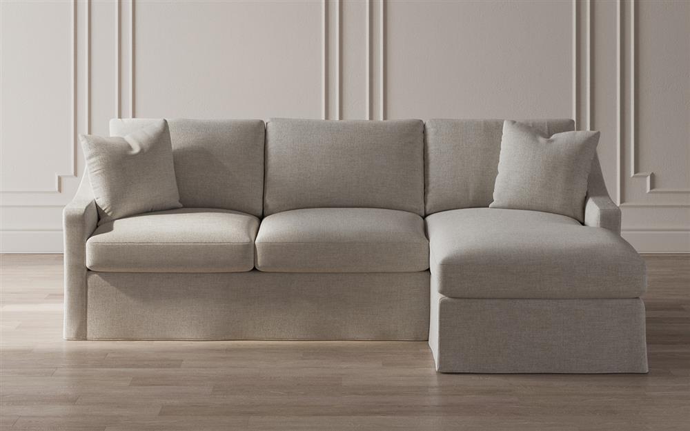 Avery Sea Salt Performance Slipcovered Chaise Sectional - Right Chaise - 110&quot;|