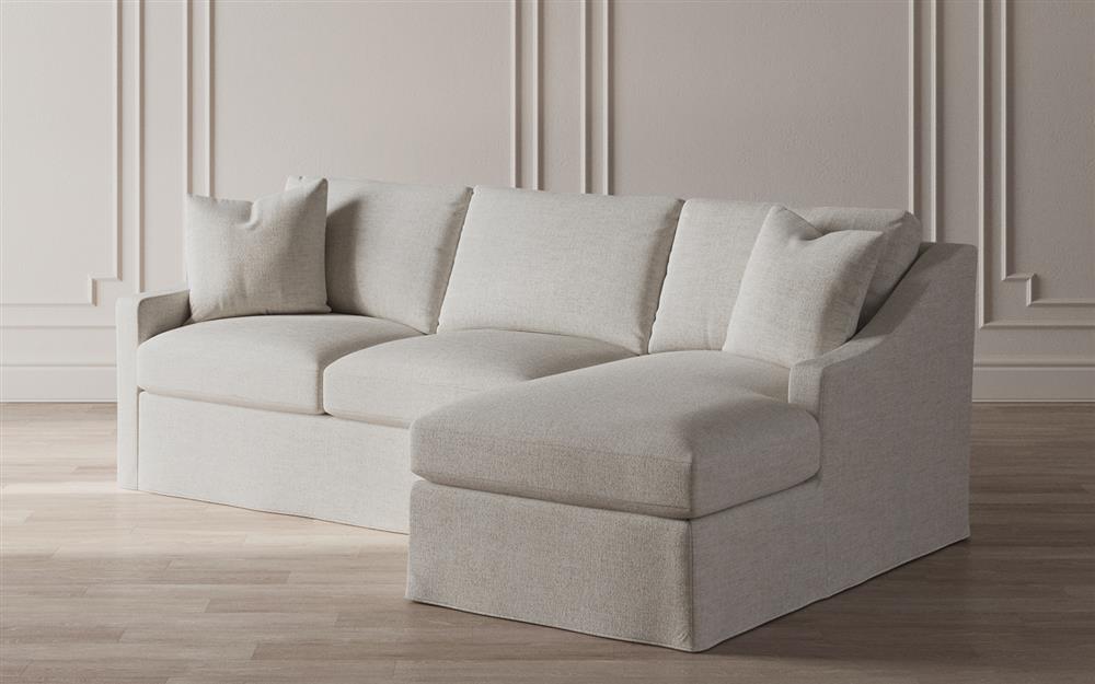 Avery Sea Salt Performance Slipcovered Chaise Sectional - Right Chaise - 110&quot;|