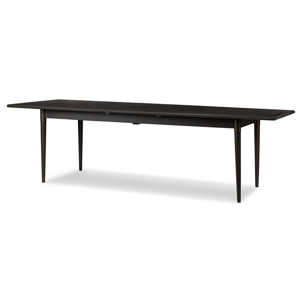 Hayden Modern Black Mango Wood Rectangular Extendable Dining Table - 84-104"|