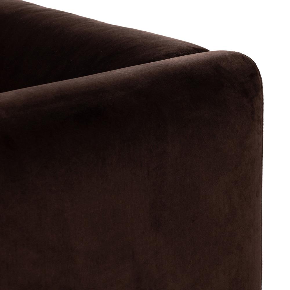 Jordane Mid Century Modern Dark Brown Velvet Sofa - 83"|