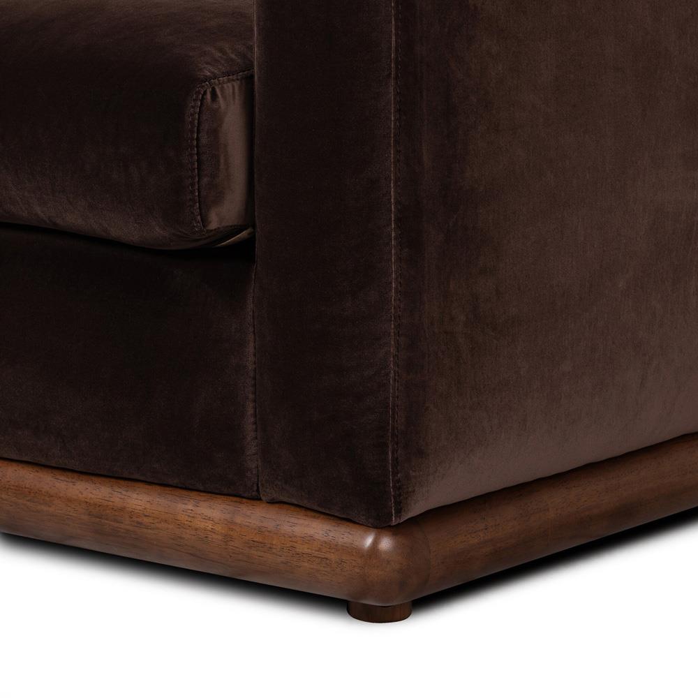 Jordane Mid Century Modern Dark Brown Velvet Sofa - 83