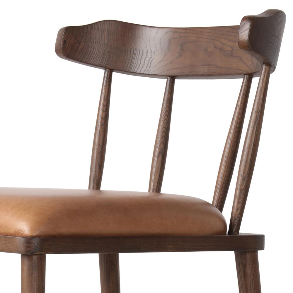 Bella Modern Classic Brown Leather Windsor Counter Stool|