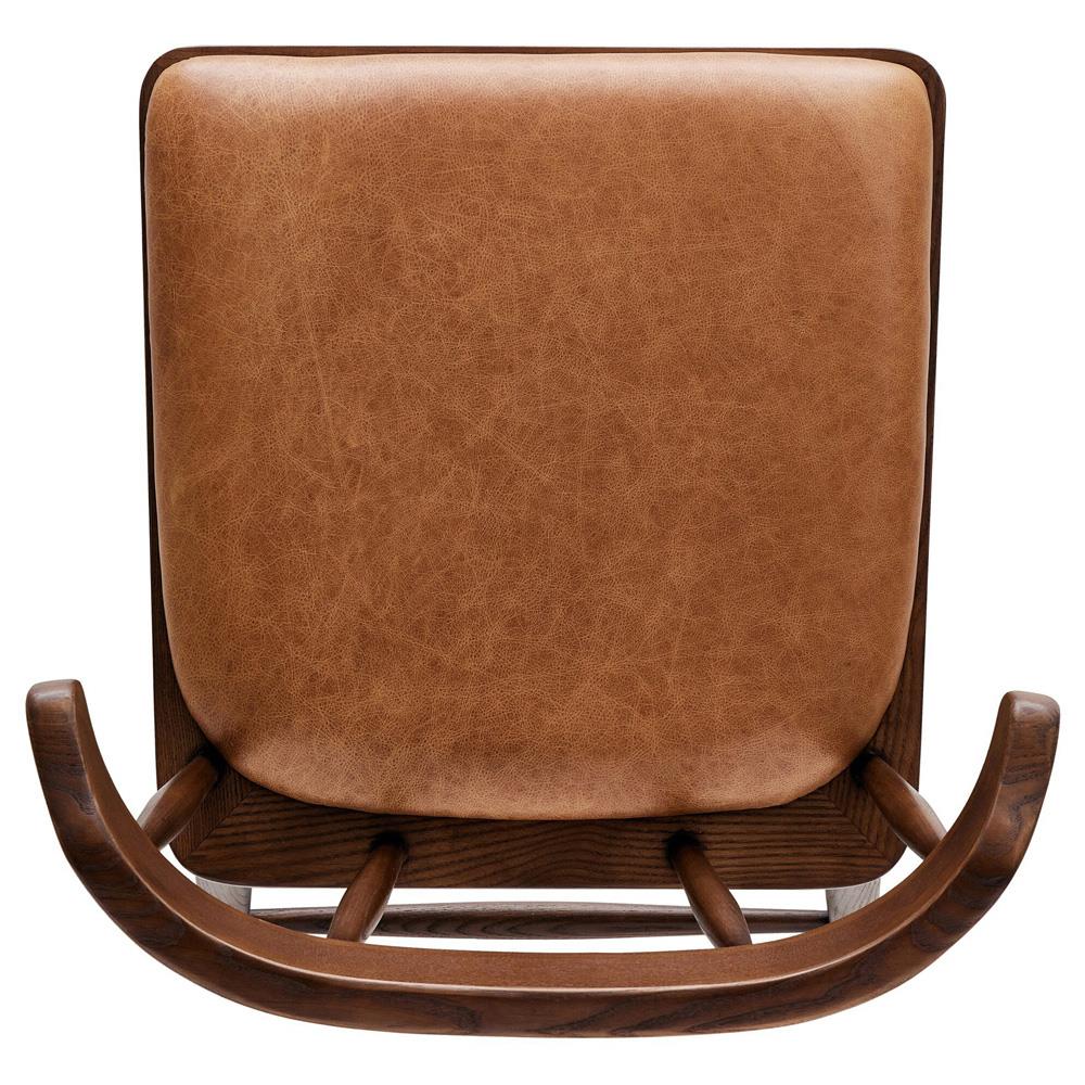 Bella Modern Classic Brown Leather Windsor Dining Side Chair|