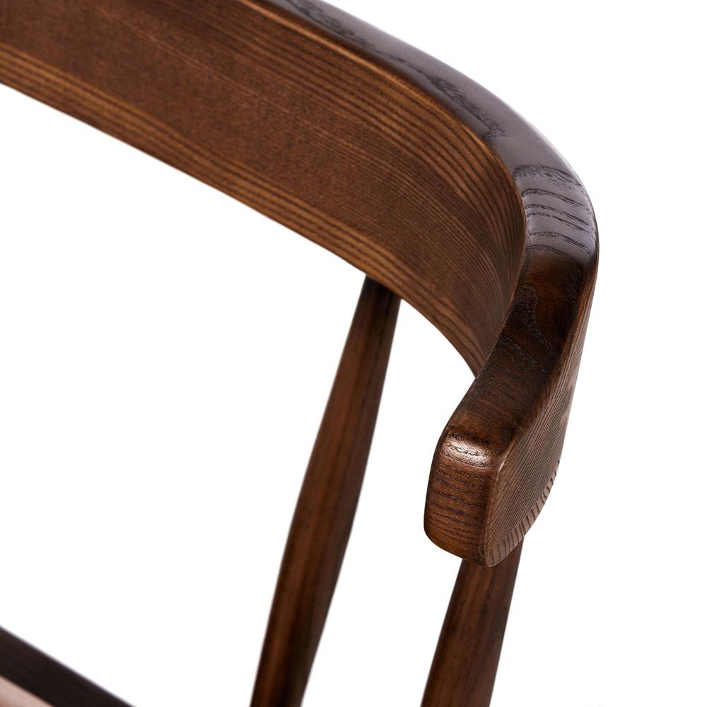 Bella Modern Classic Brown Leather Windsor Dining Side Chair|