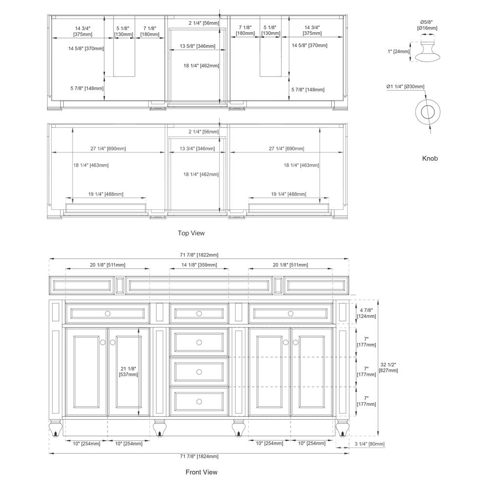 Fynn French Country White Zeus Quartz White Wood Double Vanity Sink - 72"|