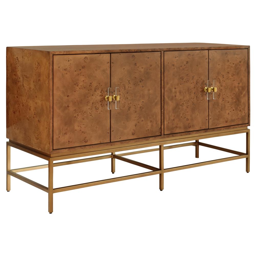Worlds Away Ariel Modern Classic Dark Burl Wood Buffet Standard