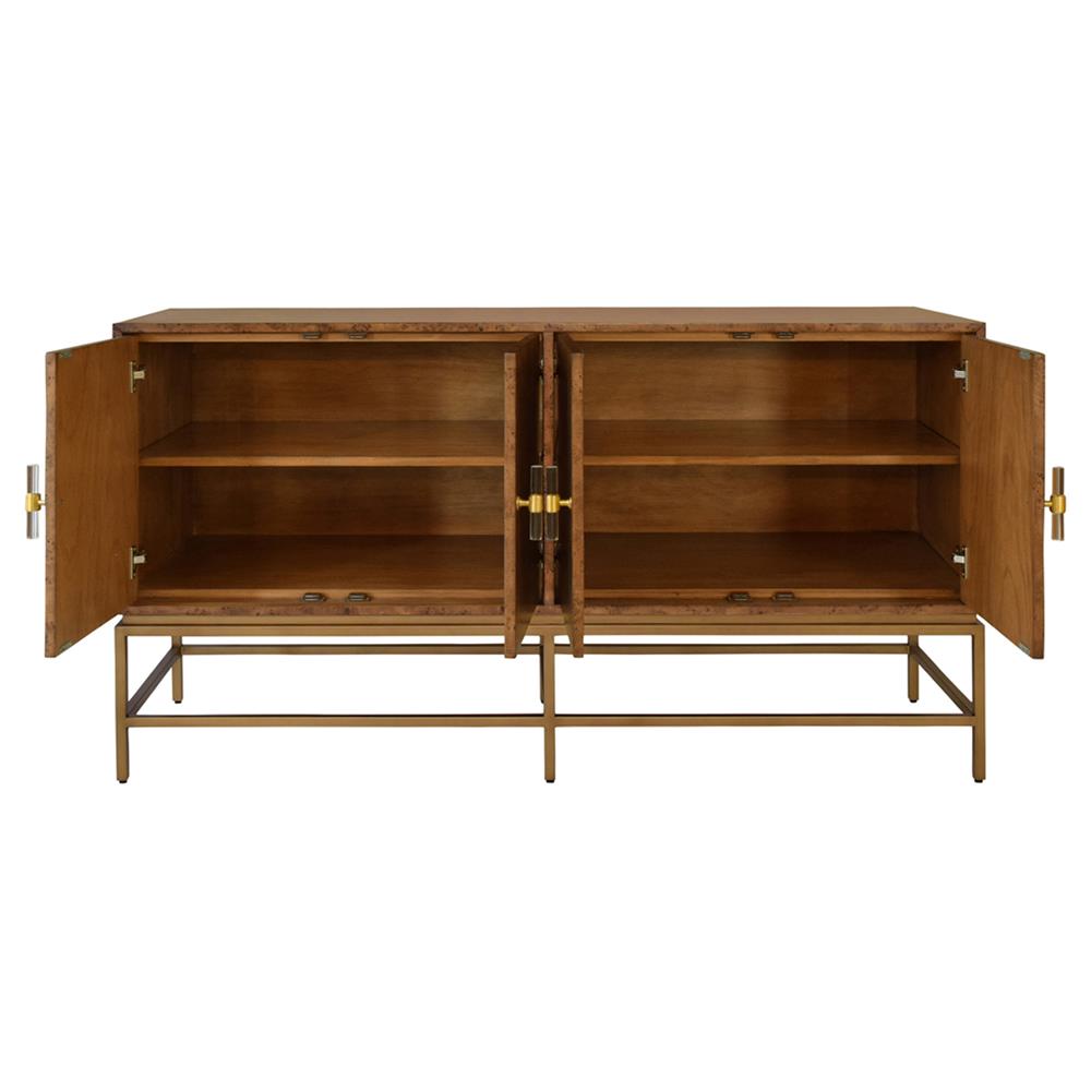 Worlds Away Ariel Modern Classic Dark Burl Wood Buffet Standard