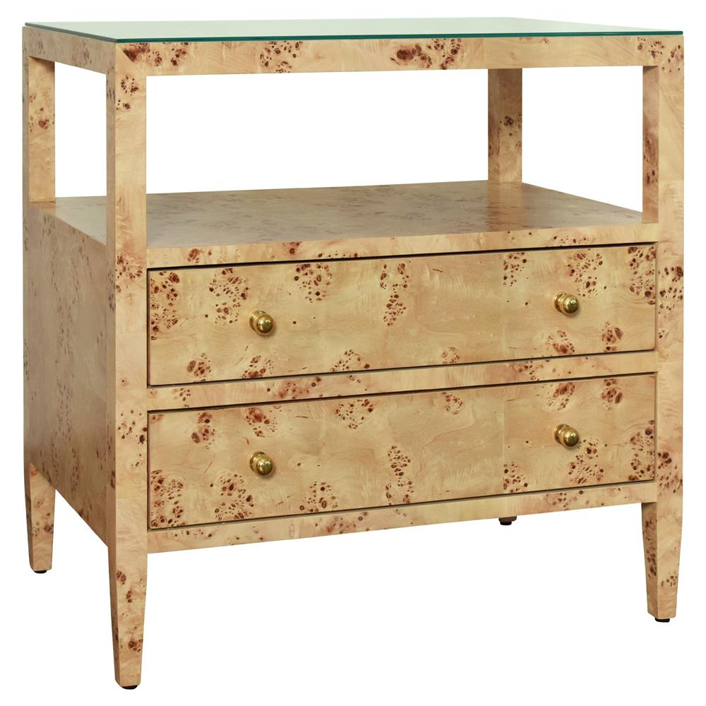 Worlds Away Douglas Coastal Beach Burl Nightstand Wide (Over 29