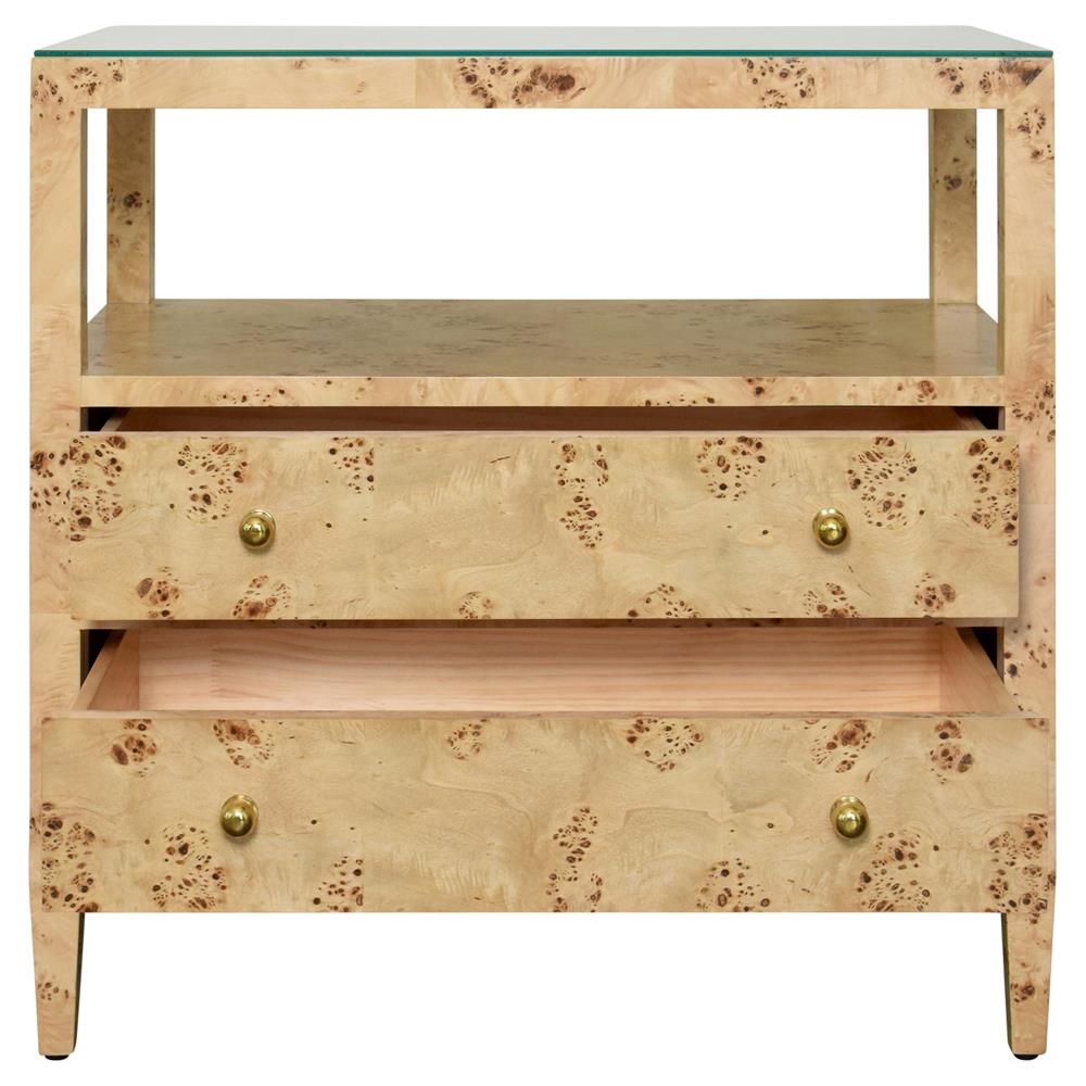Worlds Away Douglas Coastal Beach Burl Nightstand Wide (Over 29