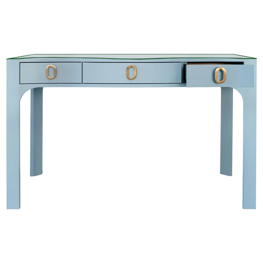 Worlds Away Gladys Modern Classic Light Blue Linen Desk | Kathy