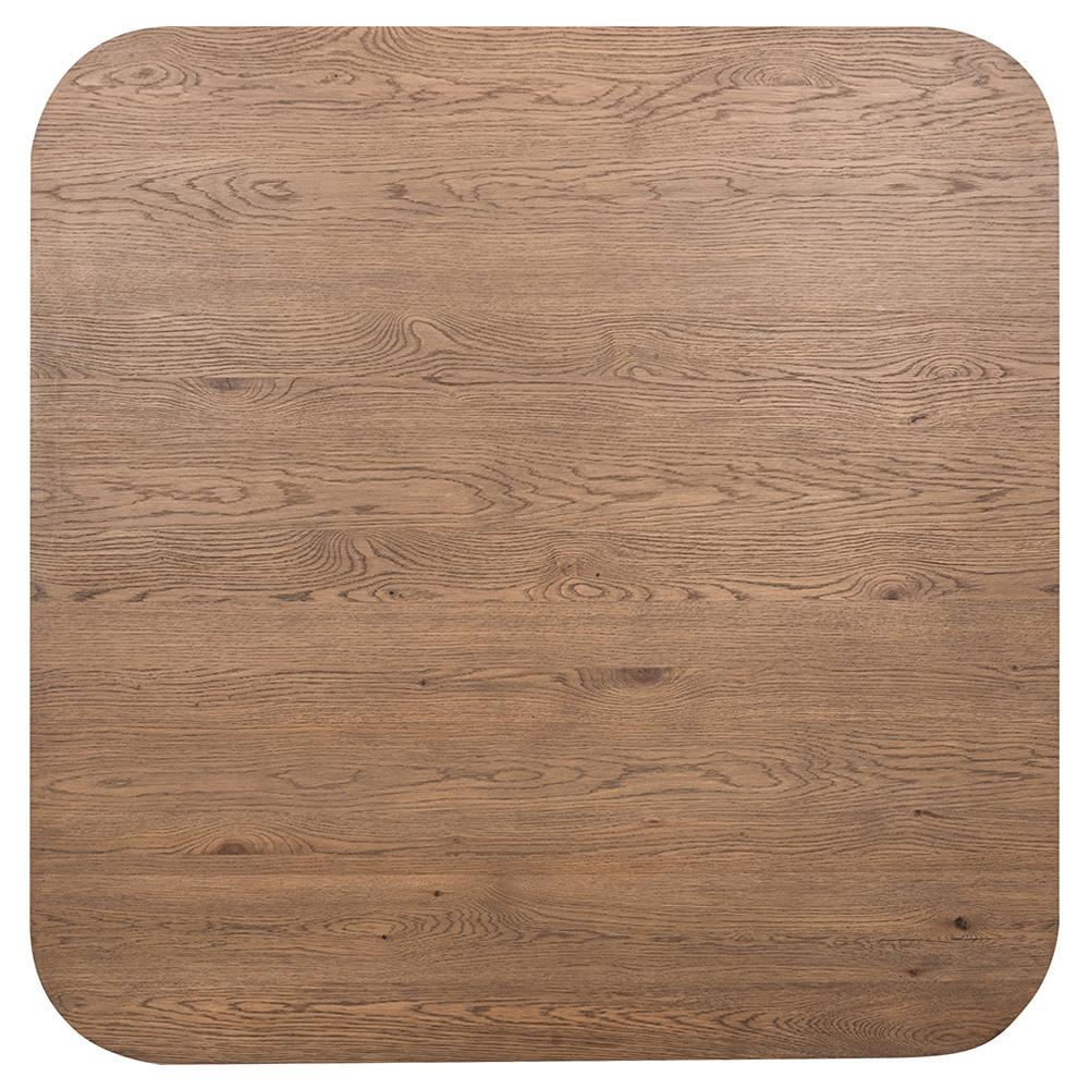 Velle Coastal Beach Brown Oak Square Dining Table - 60"|