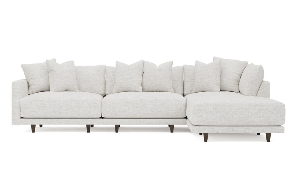 Toulouse Heathered Ivory Performance Modular 4-Piece Chaise Sectional - Right Chaise - 129"|