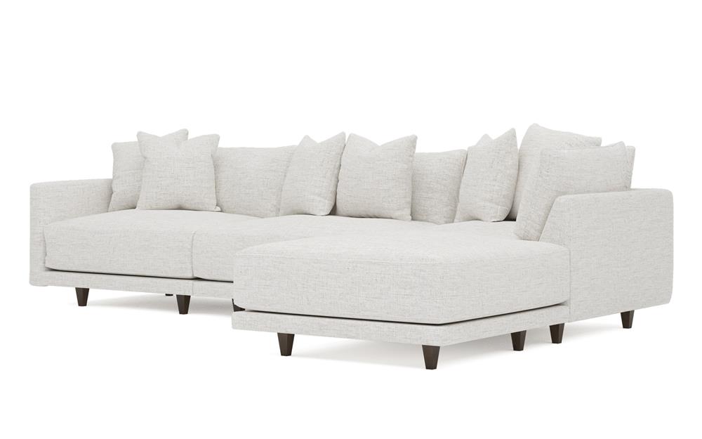 Toulouse Heathered Ivory Performance Modular 4-Piece Chaise Sectional - Right Chaise - 129"|