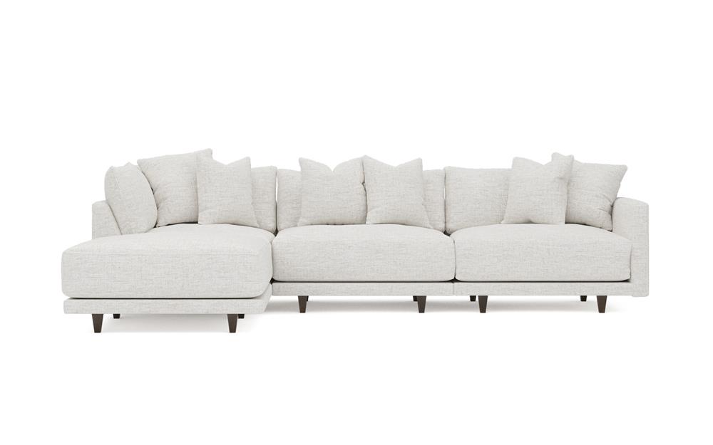 Toulouse Heathered Ivory Performance Modular 4-Piece Chaise Sectional - Left Chaise - 129&quot;|