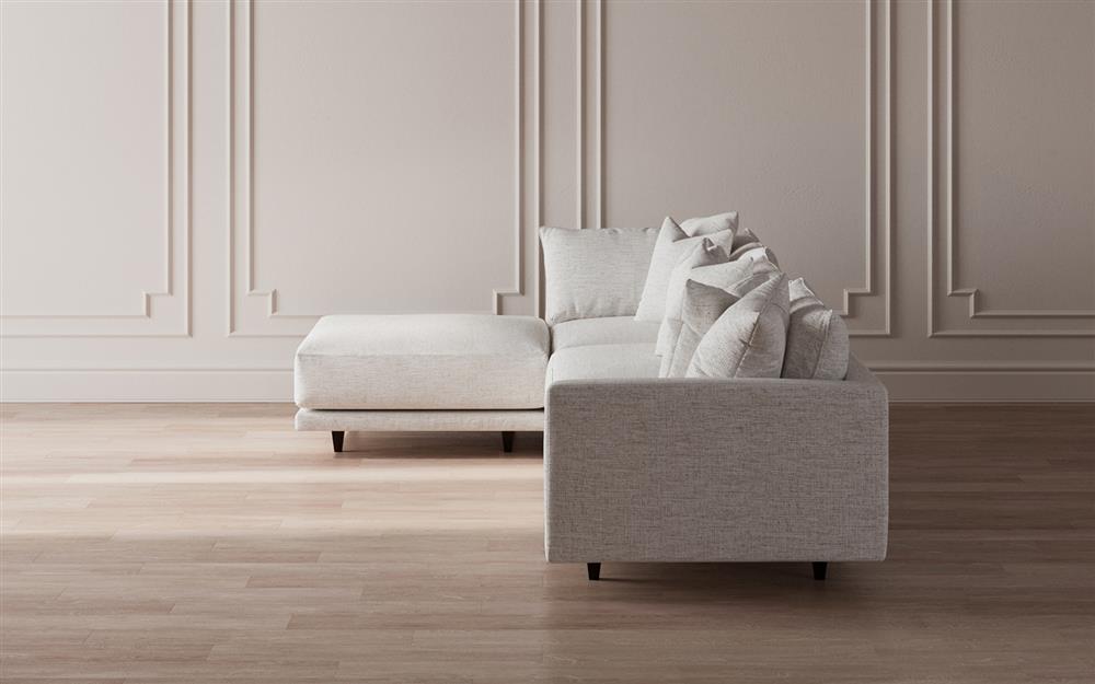 Toulouse Heathered Ivory Performance Modular 4-Piece Chaise Sectional - Left Chaise - 129&quot;|