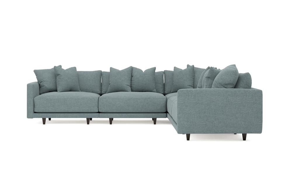 Toulouse Heathered Teal Modular 5-Piece Corner Sectional - 129"|