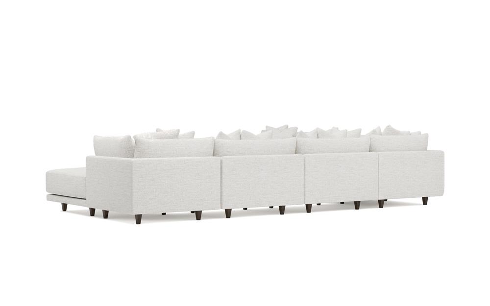 Toulouse Heathered Ivory Performance Modular 7-Piece Corner Sectional With Ottoman - Right End - 166&quot;|