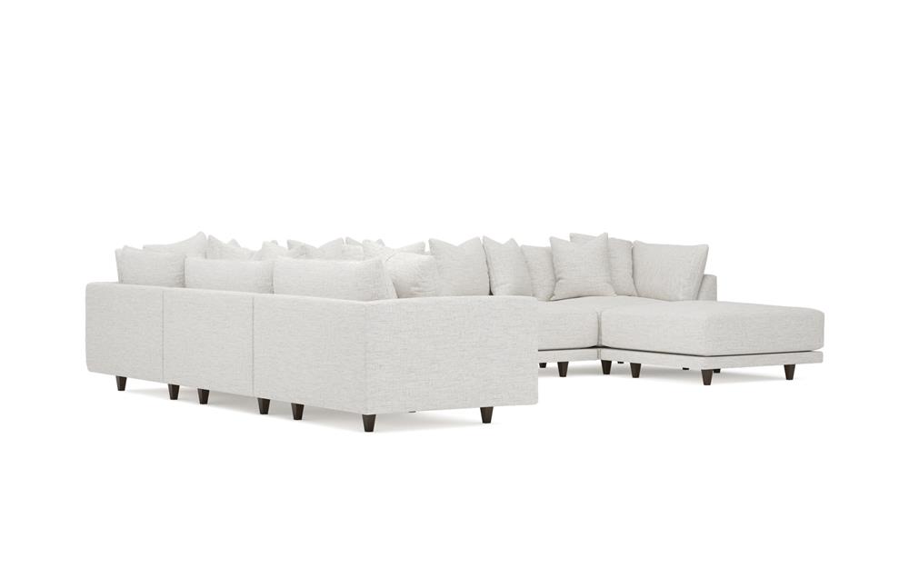 Toulouse Heathered Ivory Performance Modular 7-Piece Corner Sectional With Ottoman - Right End - 166&quot;|