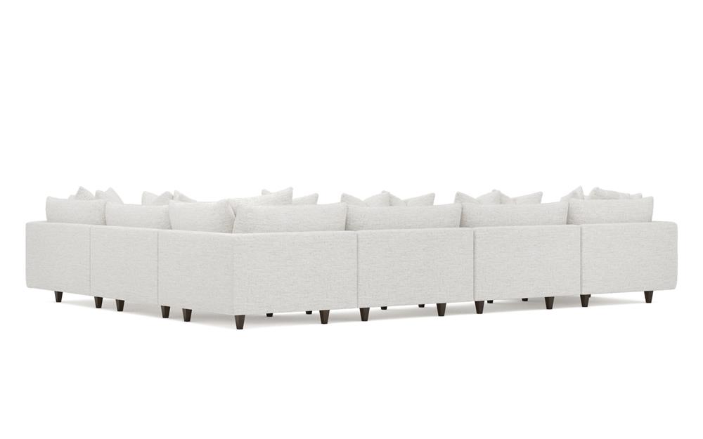 Toulouse Heathered Ivory Performance Modular 7-Piece Corner Sectional With Ottoman - Left End - 166&quot;|