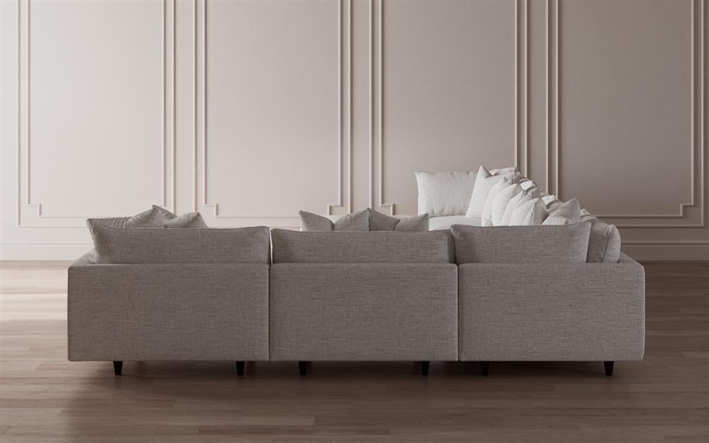 Toulouse Heathered Ivory Performance Modular 7-Piece Corner Sectional With Ottoman - Left End - 166&quot;|