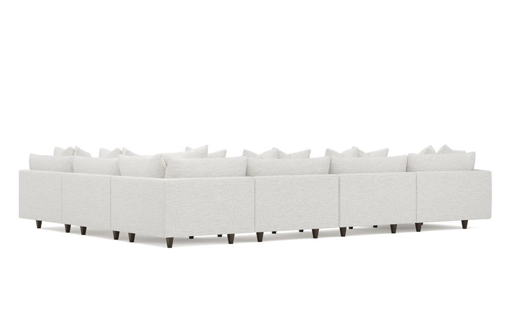 Toulouse Heathered Ivory Performance Modular 7-Piece Corner Sectional With Ottoman - Left End - 171&quot;|