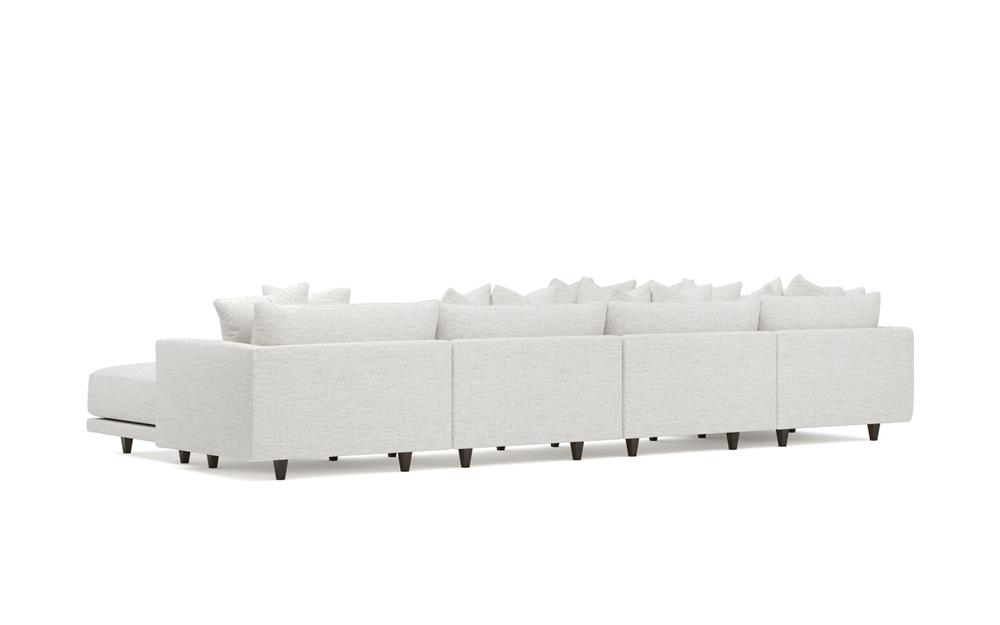 Toulouse Heathered Ivory Performance Modular 7-Piece Corner Sectional With Ottoman - Right End - 171"|