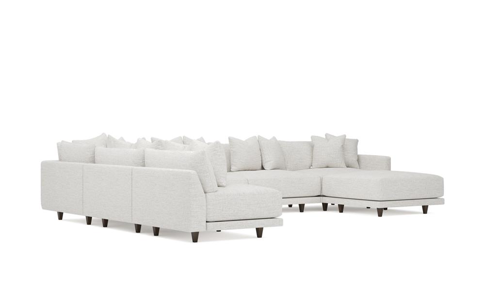 Toulouse Heathered Ivory Performance Modular 7-Piece Corner Sectional With Ottoman - Right End - 171"|