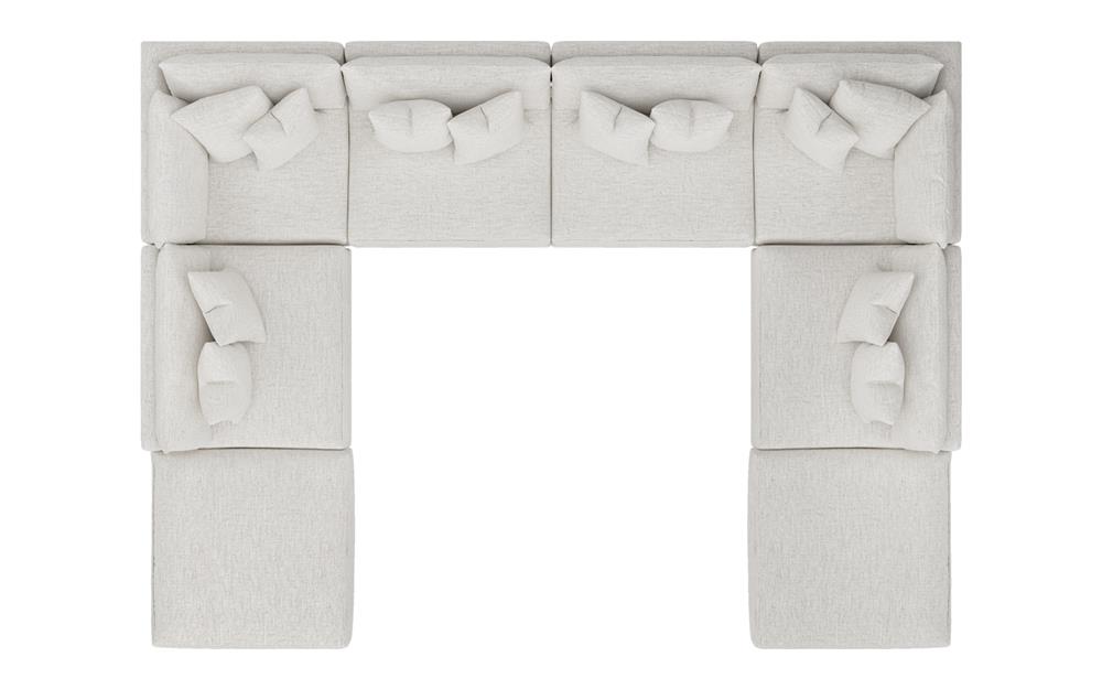 Toulouse Heathered Ivory Performance Modular 8-Piece U-Shaped Sectional - 166&quot;|