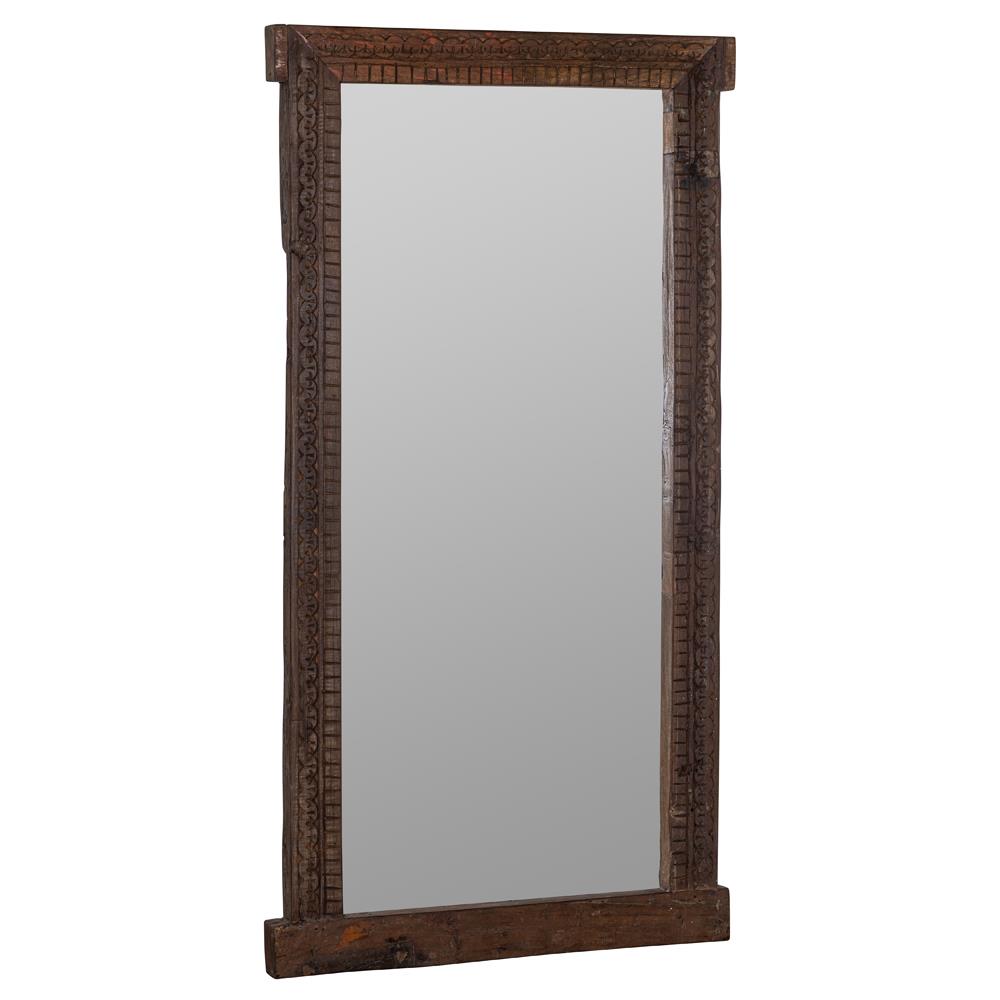 Nova Rustic Lodge Brown Mango Wood Rectangular Floor Mirror|