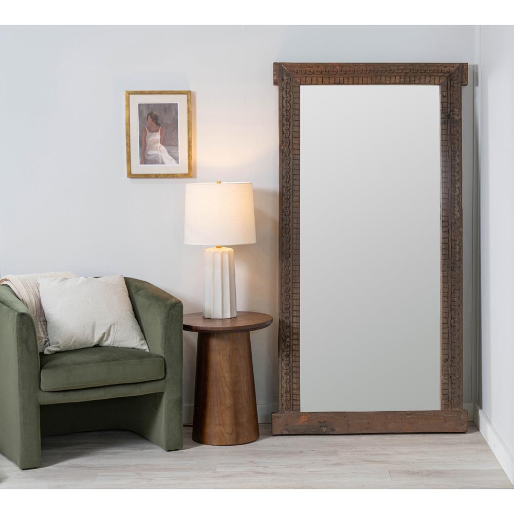 Nova Rustic Lodge Brown Mango Wood Rectangular Floor Mirror|
