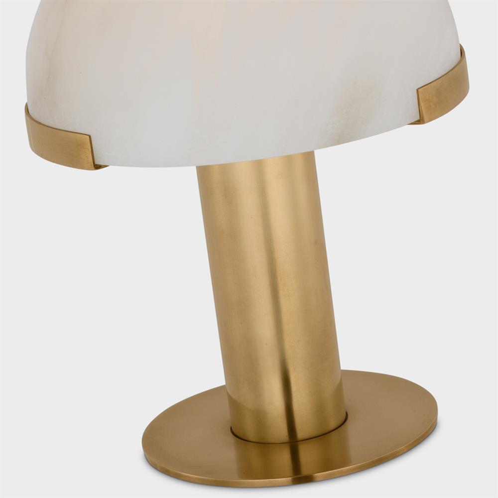 Visual Comfort Melange Alabaster Shade Antique Brass Rechargeable