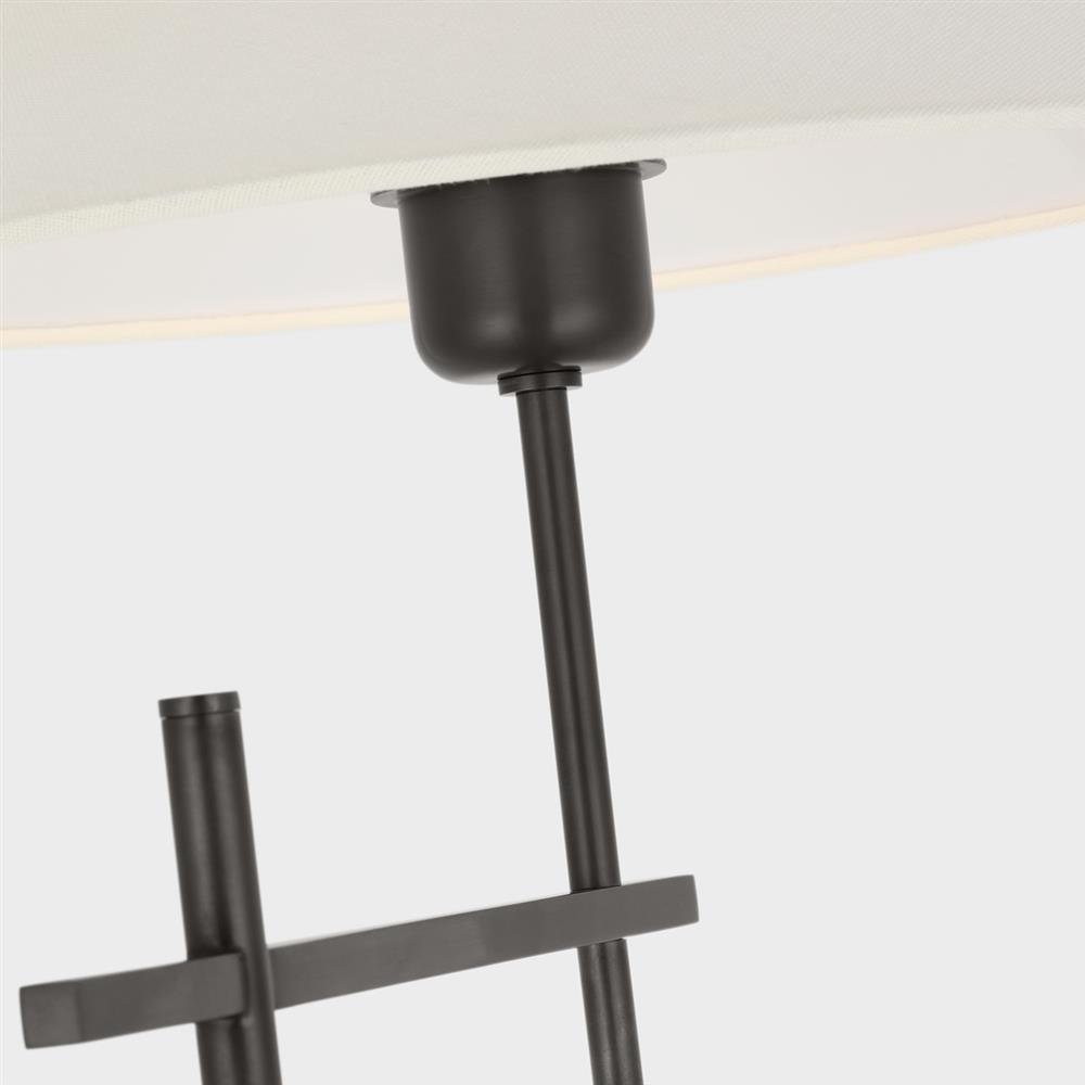 Visual Comfort Hackney Modern Bronze Cordless Bridge Arm Floor Lamp|