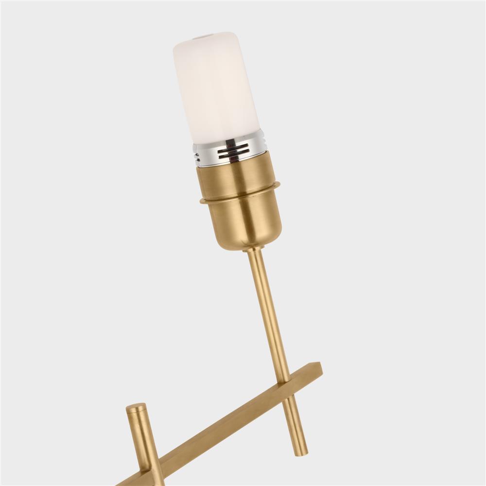 Visual Comfort Hackney Modern Antique Brass Cordless Bridge Arm Floor Lamp|