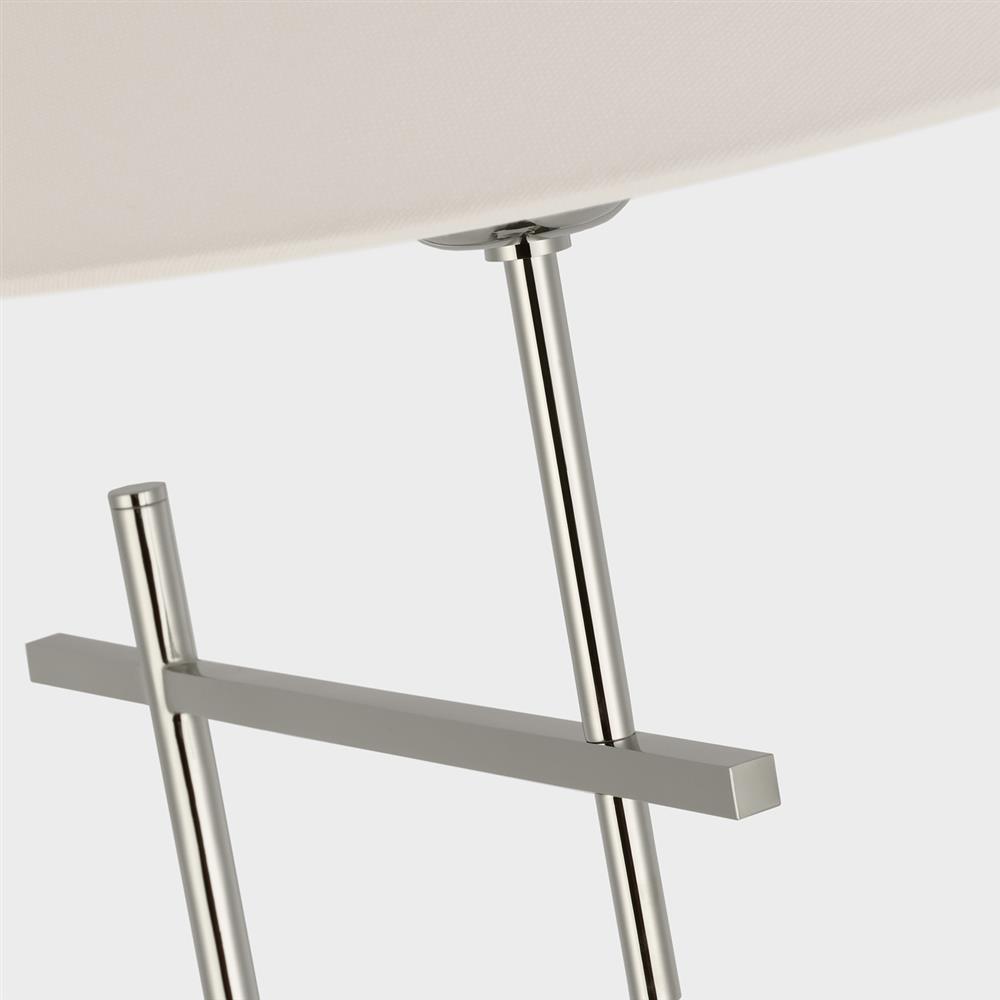 Visual Comfort Hackney Modern Polished Nickel Cordless Bridge Arm Floor Lamp|