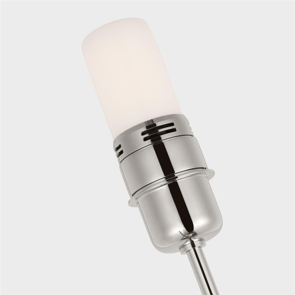 Visual Comfort Hackney Modern Polished Nickel Cordless Bridge Arm Floor Lamp|