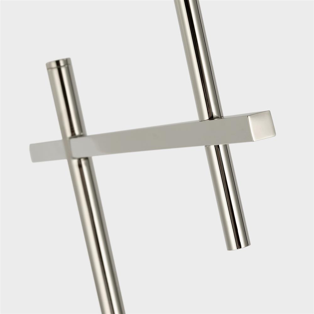 Visual Comfort Hackney Modern Polished Nickel Cordless Bridge Arm Floor Lamp|