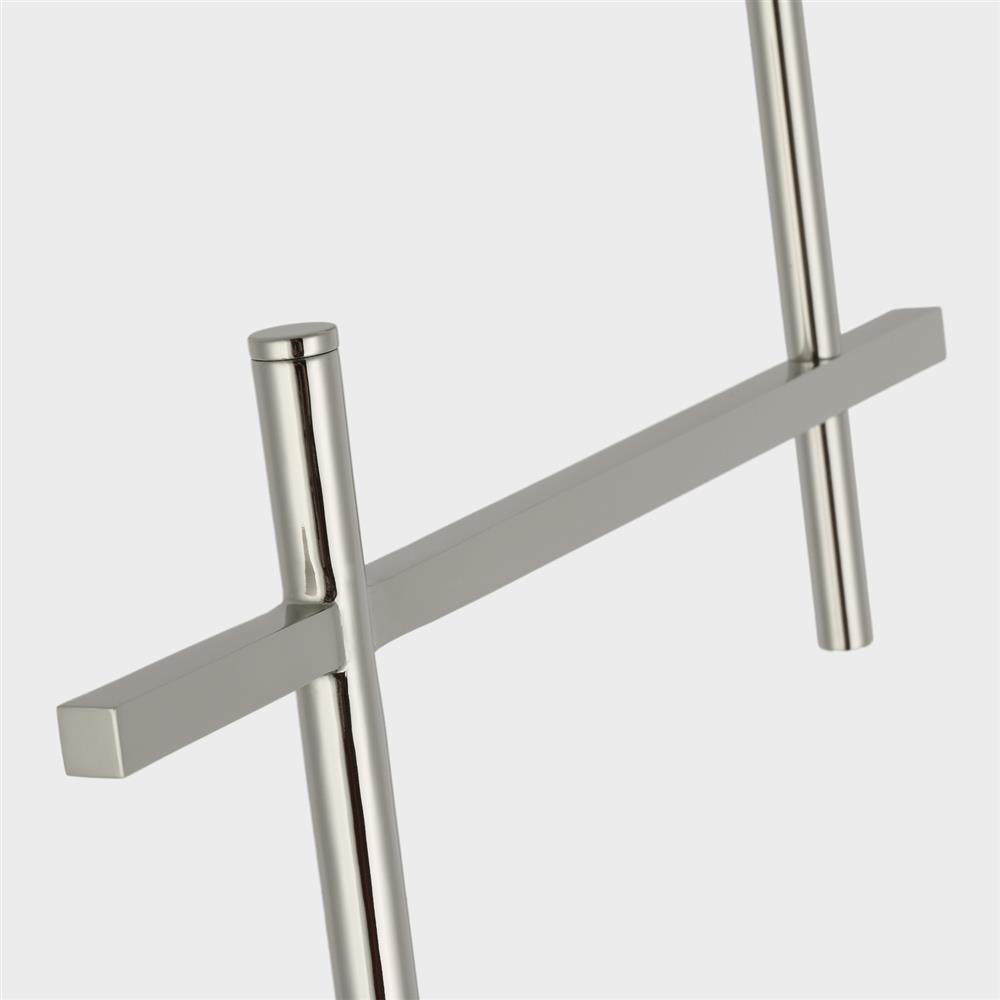 Visual Comfort Hackney Modern Polished Nickel Cordless Bridge Arm Floor Lamp|