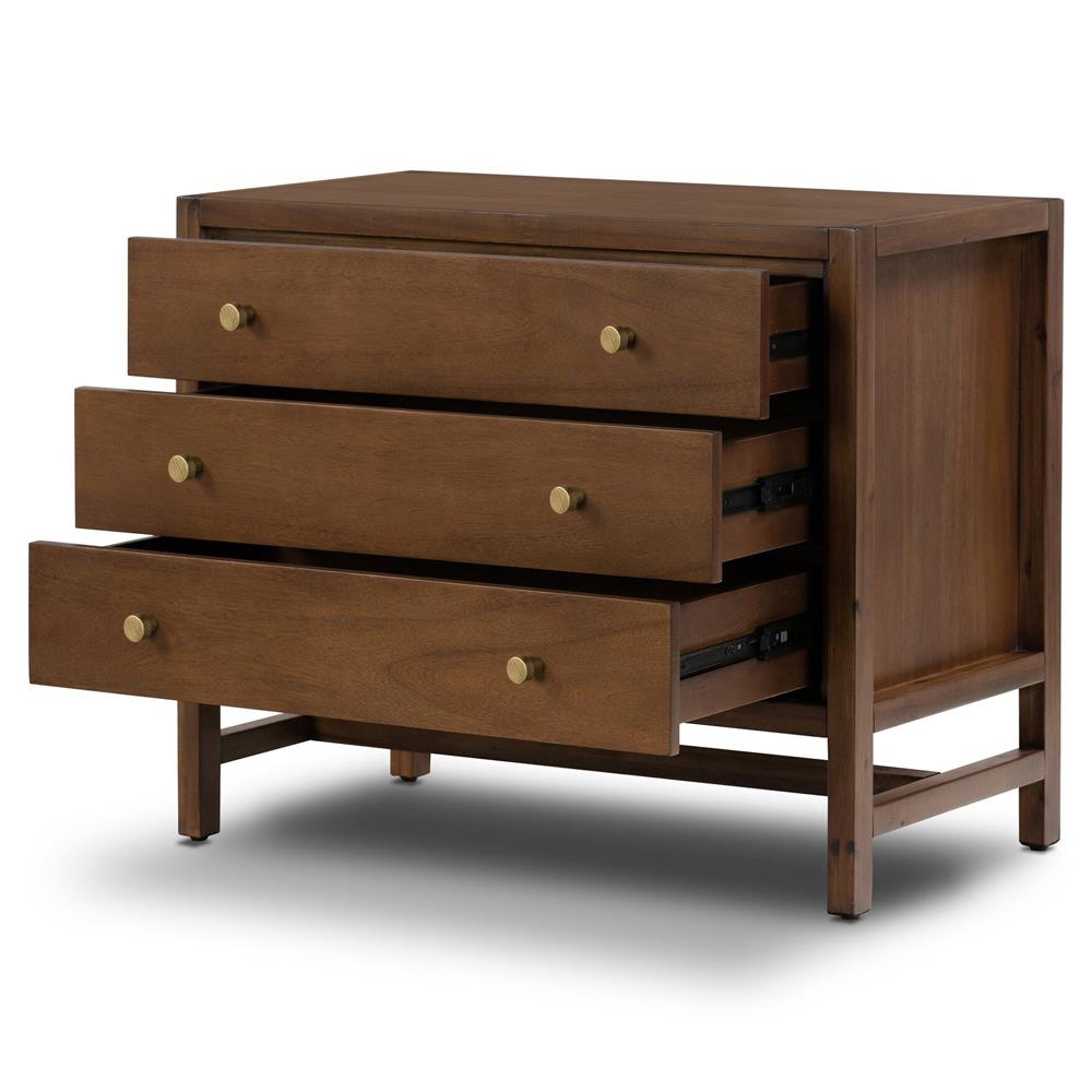 Timmy Rustic Lodge Brown Acacia Wood Nightstand|