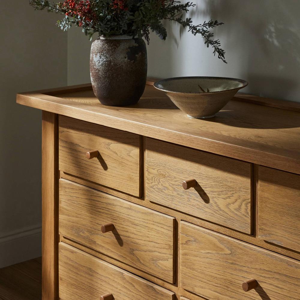 Kingsley Rustic Lodge Natural Light Solid Oak Dresser | Kathy Kuo Home