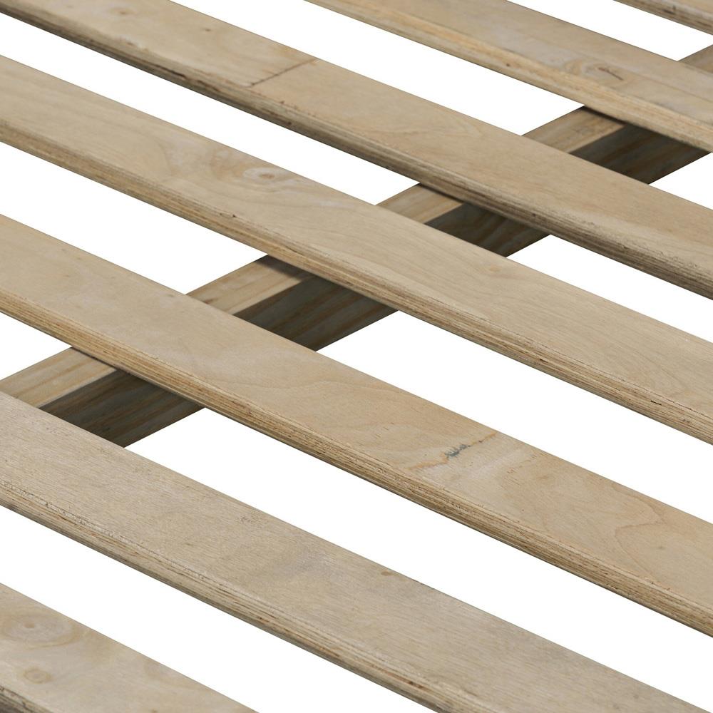 Holmes Rustic Lodge Beige Performance Brown Oak Curved Bed - Queen|