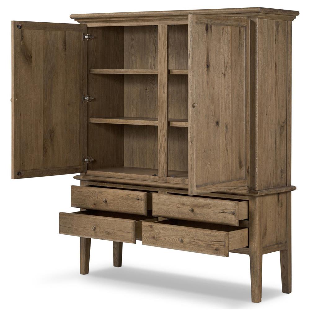 Whitney Rustic Lodge Brown Oak Cabinet|