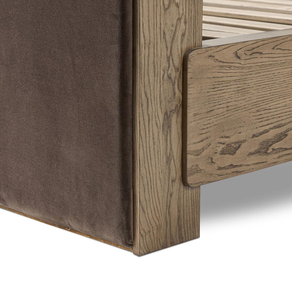 Ruby Modern Classic Brown Velvet Bed - Queen|