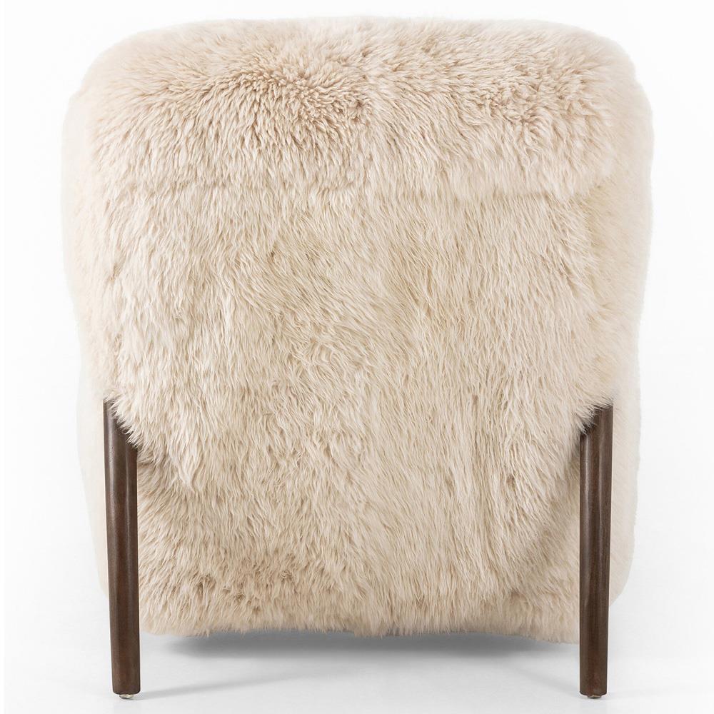 Adriel Rustic Lodge Cream Wool Fur Arm Chair|